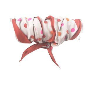 Pink Brown Polka Dot Scarf Vintage Accessory